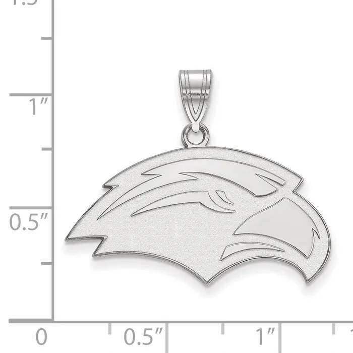 Sterling Silver Rhodiumplated University of Southern Mississippi Eagle Medium Pendant TreasureFineJewelers Necklaces