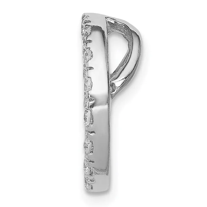 Sterling Silver RhodiumplatedCZ Chain Slide Pendant TreasureFineJewelers Necklaces