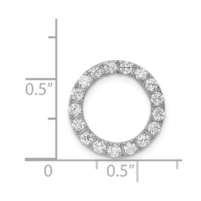 Sterling Silver RhodiumplatedCZ Chain Slide Pendant TreasureFineJewelers Necklaces