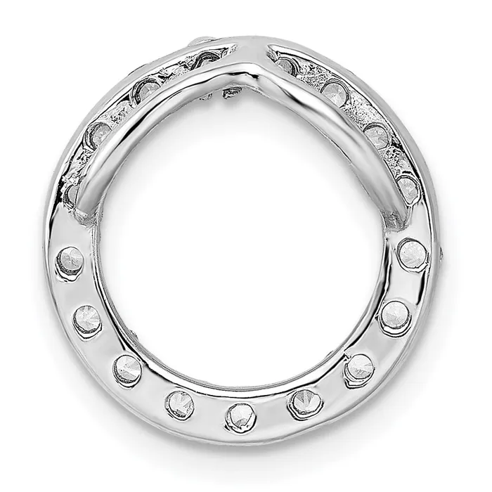 Sterling Silver RhodiumplatedCZ Chain Slide Pendant TreasureFineJewelers Necklaces