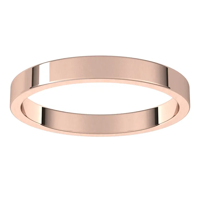TreasureFineJewelers 10K Rose Gold 25 mm flat Wedding Band Rings