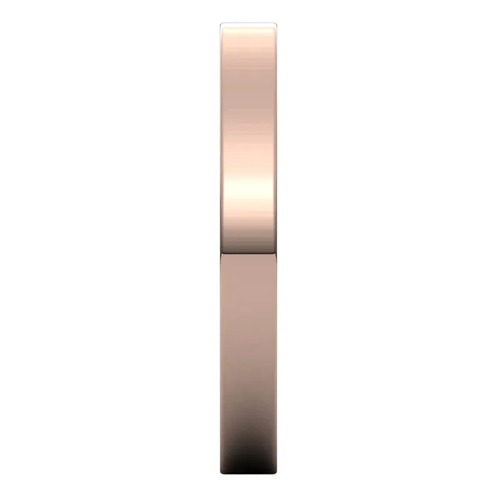TreasureFineJewelers 10K Rose Gold 25 mm flat Wedding Band Rings