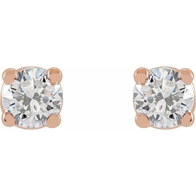 TreasureFineJewelers 14K Rose Gold 14 CTW LabGrown Diamond Stud Earrings Earrings