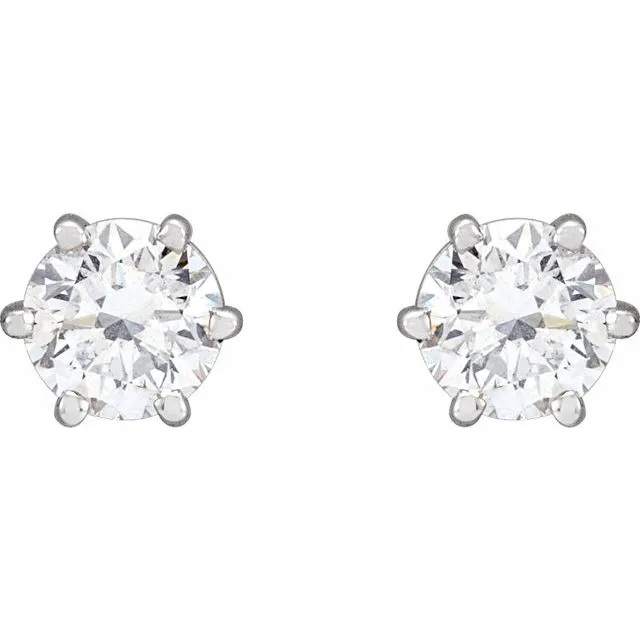 TreasureFineJewelers 14K White Gold 1 CTW Natural Diamond Stud Earrings Earrings