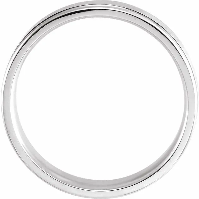 TreasureFineJewelers 14K White Gold 5 mm ComfortFit Grooved Band Rings