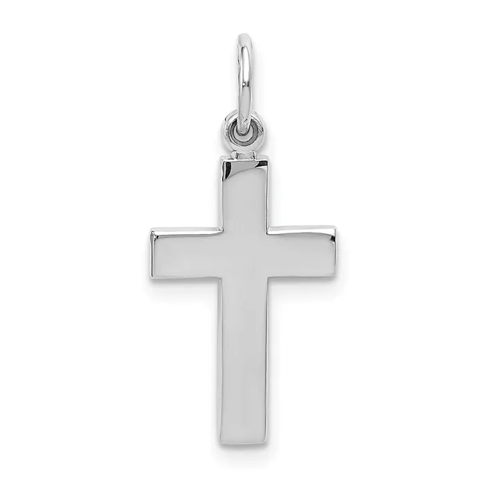 TreasureFineJewelers 14k White Gold Cross Pendant Necklaces