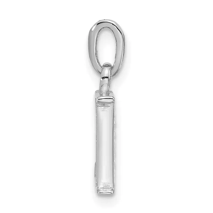 TreasureFineJewelers 14K White Gold Diamond Letter L Initial Pendant Necklaces