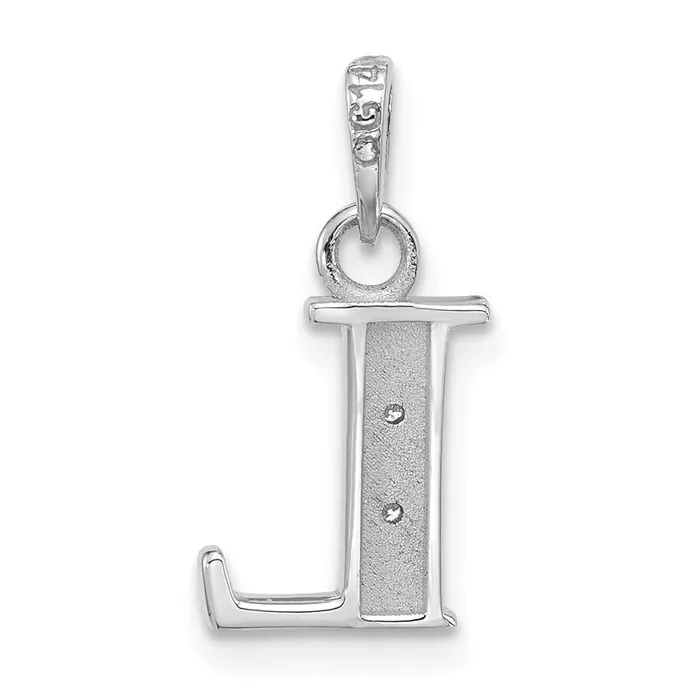 TreasureFineJewelers 14K White Gold Diamond Letter L Initial Pendant Necklaces