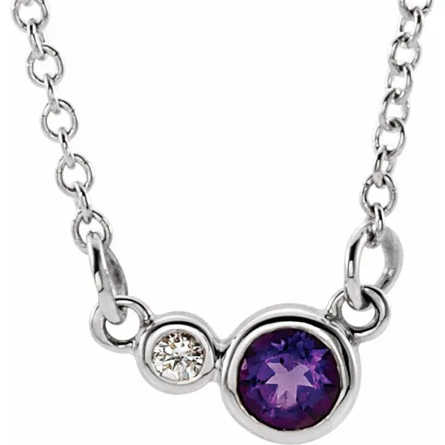 TreasureFineJewelers 14K White Gold Natural Amethyst 02 CTW Natural Diamond 18 Necklace Necklaces TreasureFineJewelers 14K White Gold Natural Amethyst 02 CTW Natural Diamond 18 Necklace Necklaces