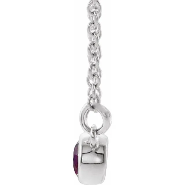TreasureFineJewelers 14K White Gold Natural Amethyst 02 CTW Natural Diamond 18 Necklace Necklaces
