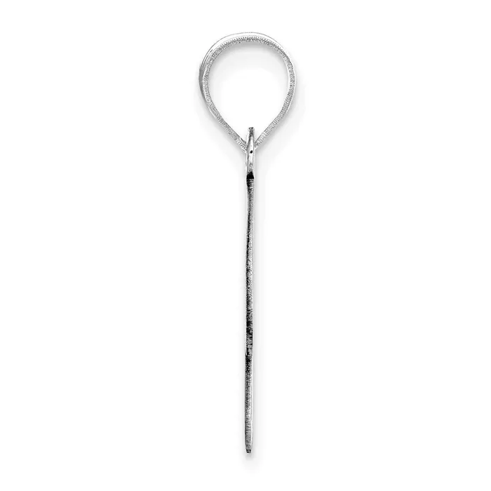 TreasureFineJewelers 14k White Gold Polished Bubble Letter R Initial Pendant Necklaces