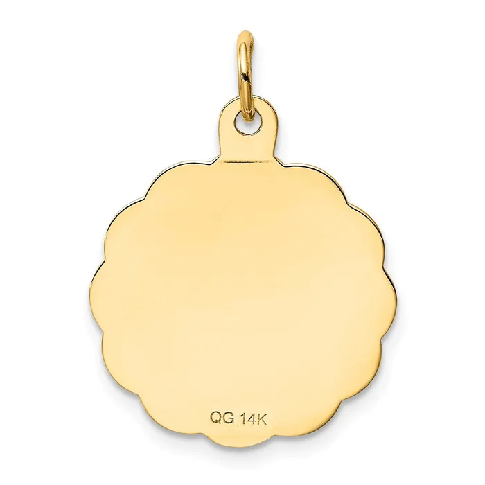 TreasureFineJewelers 14k Yellow Gold 25th ANNIVERSARY Disc Charm Charm Necklaces