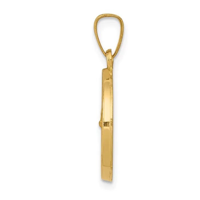 TreasureFineJewelers 14k Yellow Gold Polished and Satin St Gerard Medal Hollow Pendant Necklaces