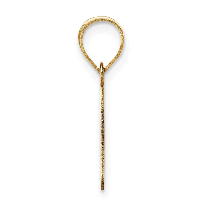 TreasureFineJewelers 14k Yellow Gold Polished Bubble Letter P Initial Pendant Necklaces