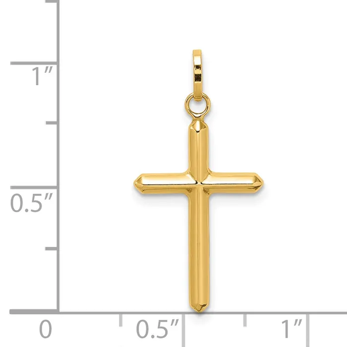 TreasureFineJewelers 14k Yellow Gold Polished Hollow Latin Cross Charm Charm Necklaces