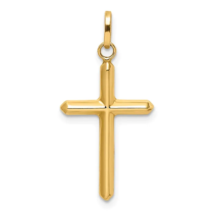 TreasureFineJewelers 14k Yellow Gold Polished Hollow Latin Cross Charm Charm Necklaces