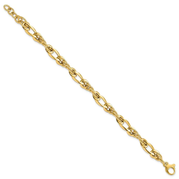 TreasureFineJewelers Bracelets 14k Polished Fancy Link 7in Bracelet