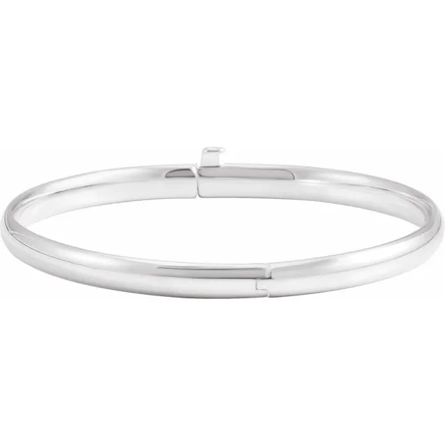 TreasureFineJewelers Bracelets 14K White Gold Baby Bangle 5 12 Bracelet