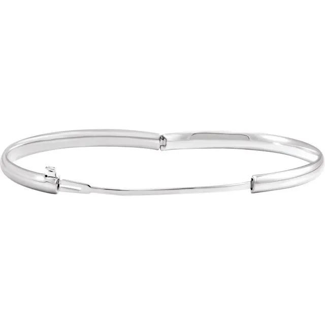 TreasureFineJewelers Bracelets 14K White Gold Baby Bangle 5 12 Bracelet