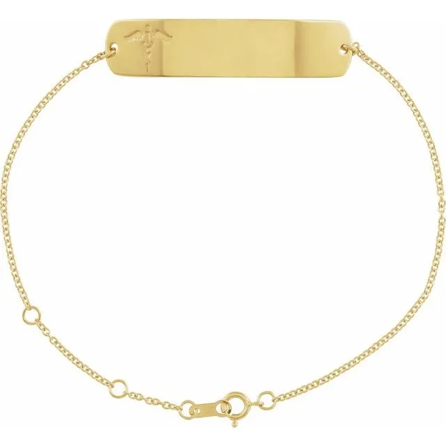 TreasureFineJewelers Bracelets 18K Yellow GoldPlated Sterling Silver Medical Identification 6 127 12 Bracelet