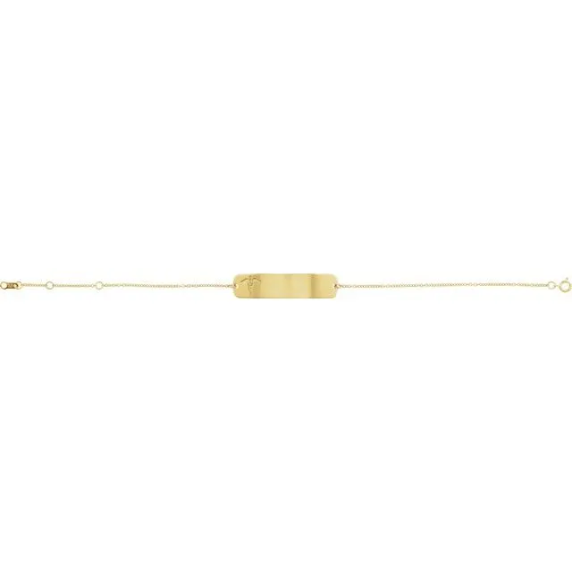 TreasureFineJewelers Bracelets 18K Yellow GoldPlated Sterling Silver Medical Identification 6 127 12 Bracelet