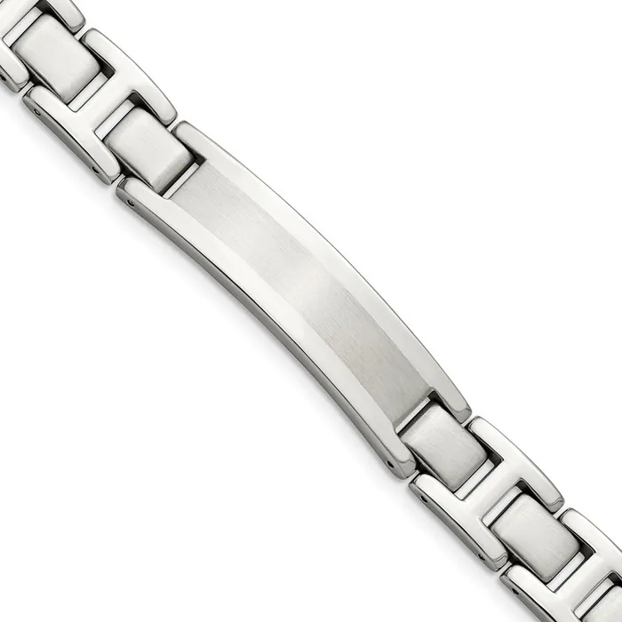 TreasureFineJewelers Bracelets Chisel Stainless Steel Brushed and Polished 825 inch ID Bracelet TreasureFineJewelers Bracelets Chisel Stainless Steel Brushed and Polished 825 inch ID Bracelet