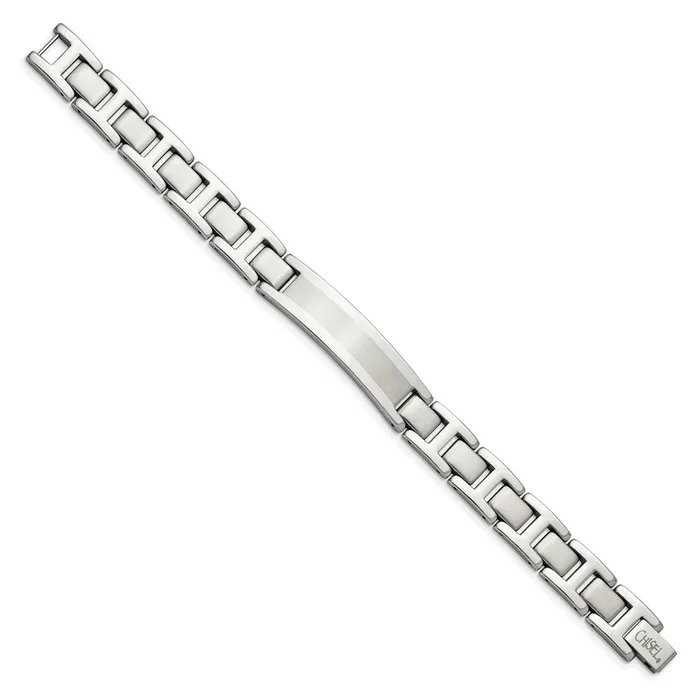 TreasureFineJewelers Bracelets Chisel Stainless Steel Brushed and Polished 825 inch ID Bracelet