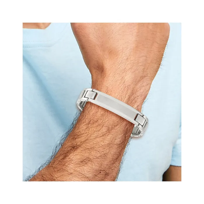 TreasureFineJewelers Bracelets Chisel Stainless Steel Brushed and Polished 825 inch ID Bracelet