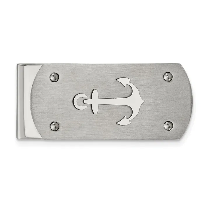 TreasureFineJewelers Bracelets Chisel Stainless Steel Brushed and Polished Anchor Money Clip TreasureFineJewelers Bracelets Chisel Stainless Steel Brushed and Polished Anchor Money Clip