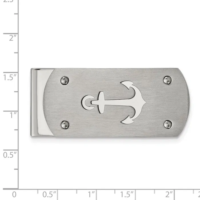 TreasureFineJewelers Bracelets Chisel Stainless Steel Brushed and Polished Anchor Money Clip
