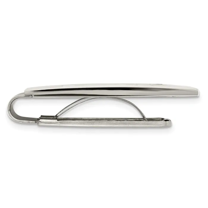TreasureFineJewelers Bracelets Chisel Stainless Steel Polished Black Carbon Fiber Inlay Money Clip