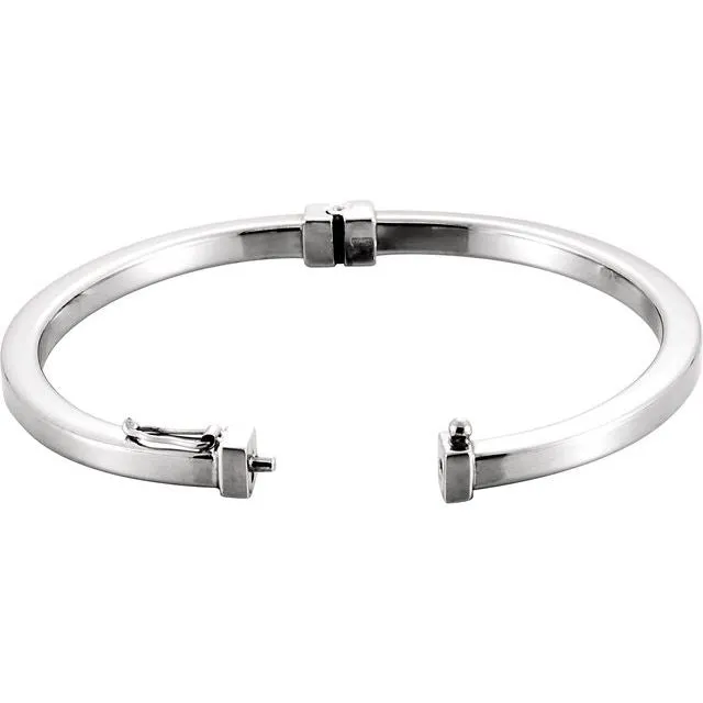 TreasureFineJewelers Bracelets Sterling Silver 4 mm Hinged Bangle 7 Bracelet