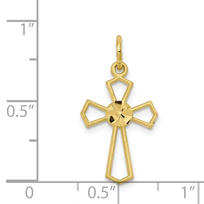 TreasureFineJewelers Charm Necklaces 10k Yellow Cross Charm