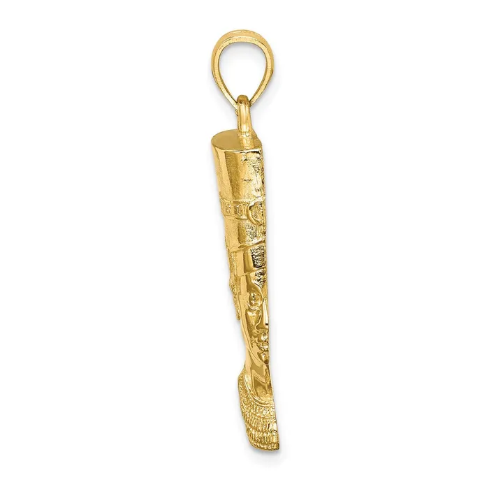 TreasureFineJewelers Charm Necklaces 14K 2D Polished Textured Nefertiti Profile Charm