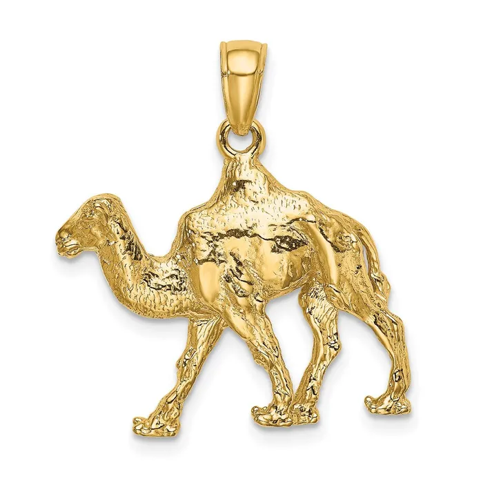 TreasureFineJewelers Charm Necklaces 14K 3D Camel Charm