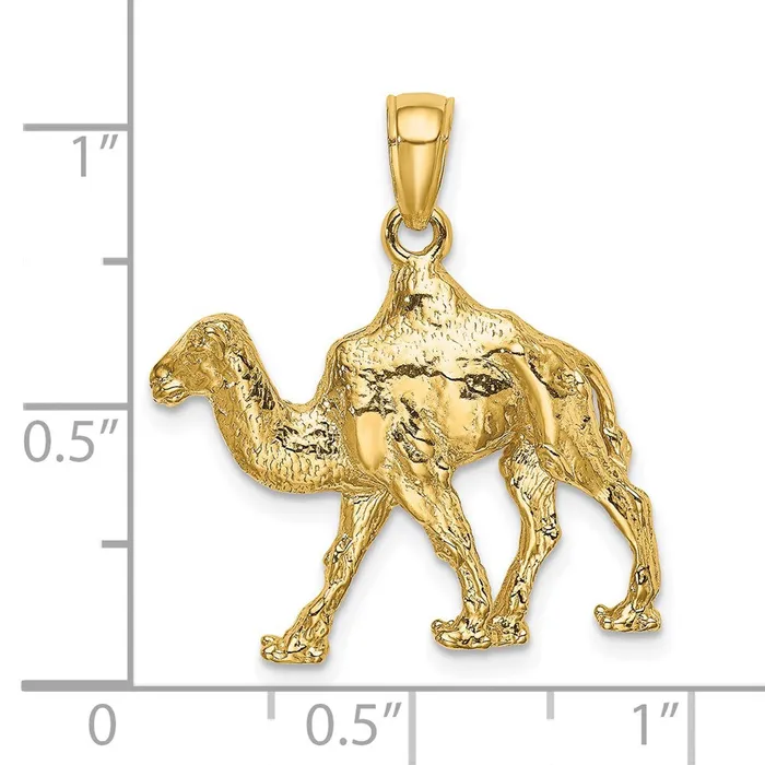TreasureFineJewelers Charm Necklaces 14K 3D Camel Charm