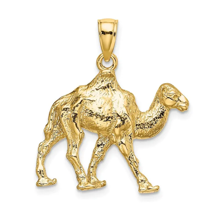 TreasureFineJewelers Charm Necklaces 14K 3D Camel Charm