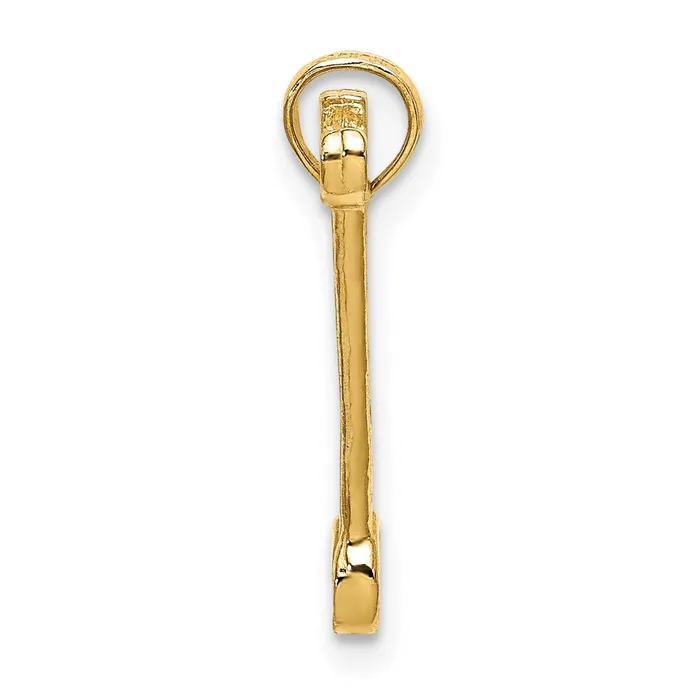 TreasureFineJewelers Charm Necklaces 14K 3D Double OpenEnded Wrench Charm TreasureFineJewelers Charm Necklaces 14K 3D Double OpenEnded Wrench Charm