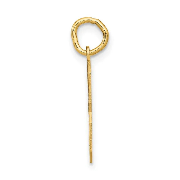 TreasureFineJewelers Charm Necklaces 14k Medium Satin Number 3 Charm