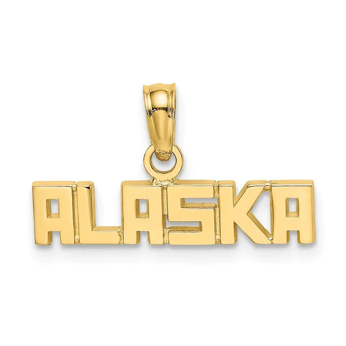 TreasureFineJewelers Charm Necklaces 14k Polished ALASKA Charm