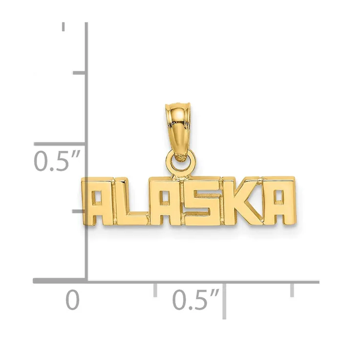 TreasureFineJewelers Charm Necklaces 14k Polished ALASKA Charm