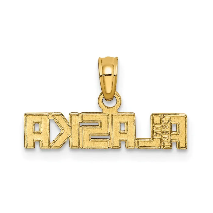 TreasureFineJewelers Charm Necklaces 14k Polished ALASKA Charm