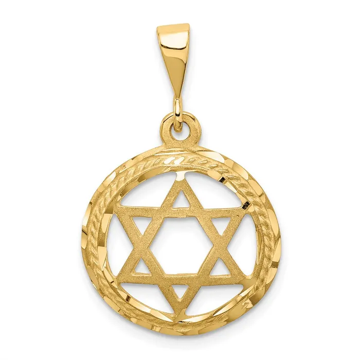 TreasureFineJewelers Charm Necklaces 14k Star Of David Charm