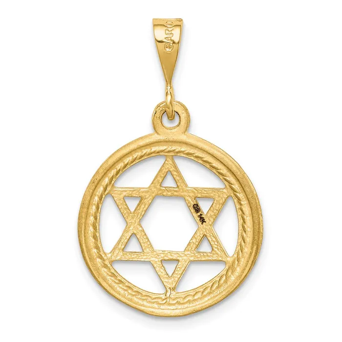 TreasureFineJewelers Charm Necklaces 14k Star Of David Charm