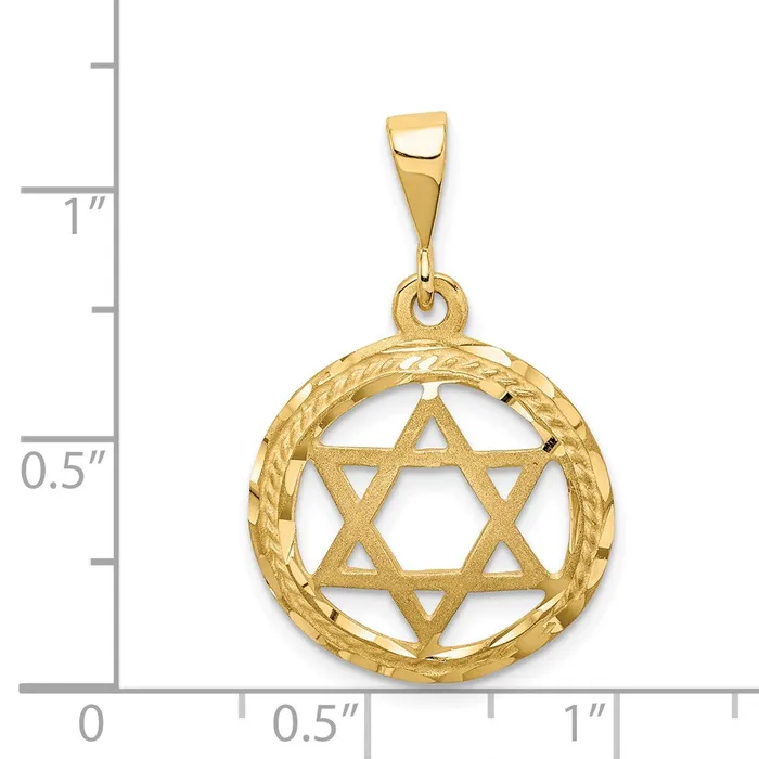 TreasureFineJewelers Charm Necklaces 14k Star Of David Charm