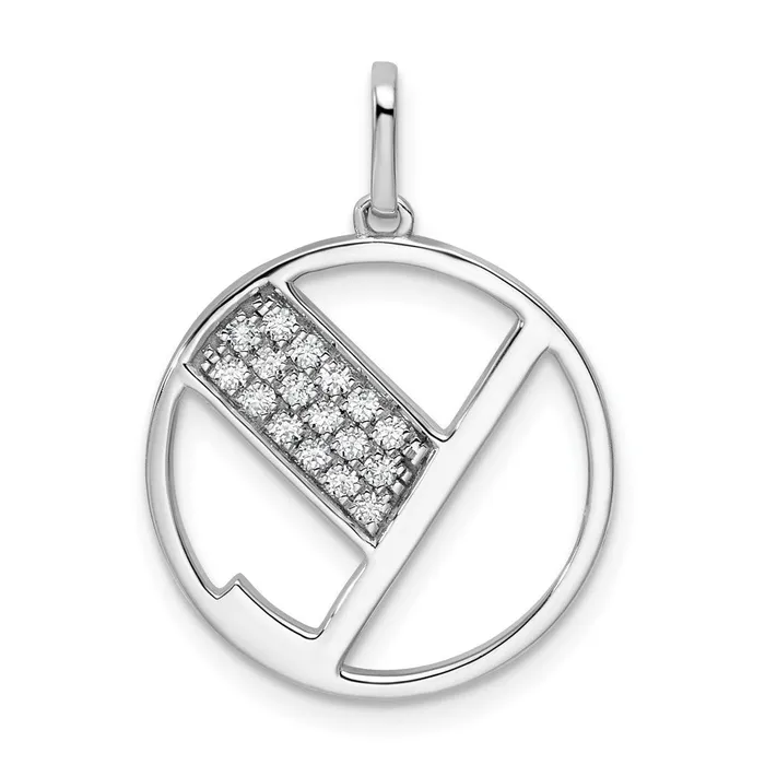 TreasureFineJewelers Charm Necklaces 14K White Gold Gatsby Diamond Initial Y Charm TreasureFineJewelers Charm Necklaces 14K White Gold Gatsby Diamond Initial Y Charm