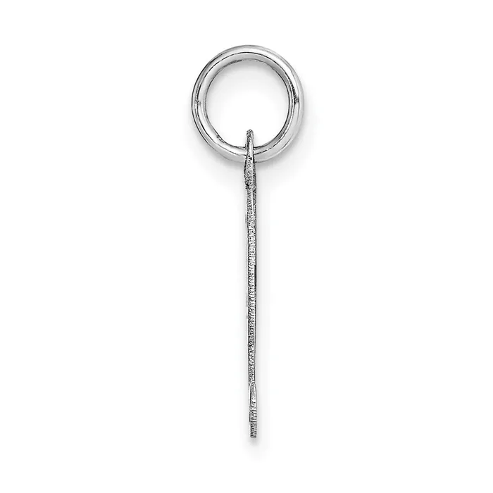TreasureFineJewelers Charm Necklaces 14k White Gold Small Fancy Script Letter H Initial Charm