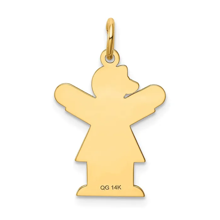 TreasureFineJewelers Charm Necklaces 14k Yellow Gold Kid Charm