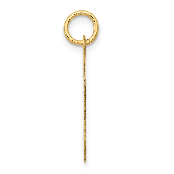 TreasureFineJewelers Charm Necklaces 14k Yellow Gold Large Script Letter F Initial Charm