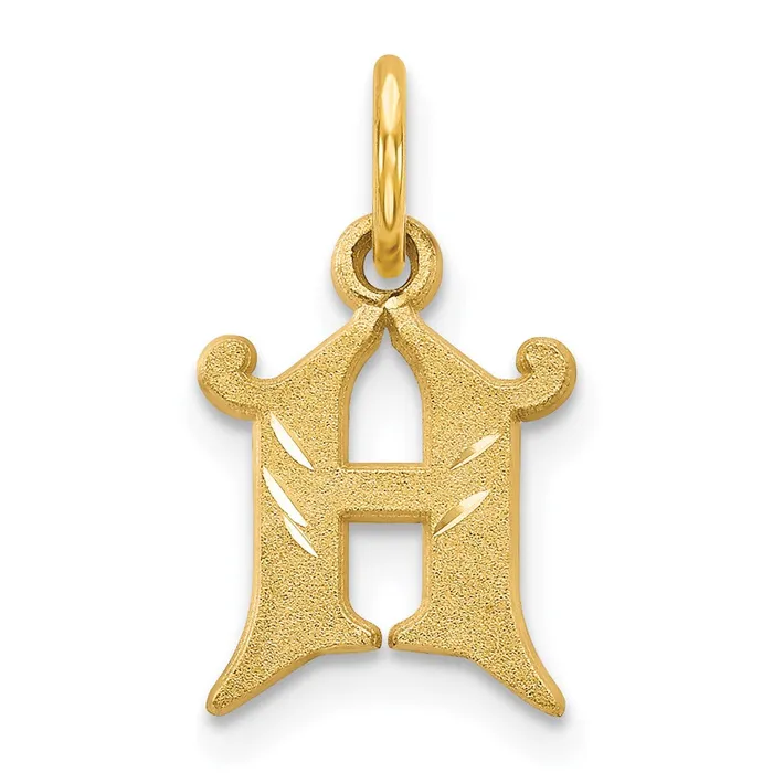 TreasureFineJewelers Charm Necklaces 14k Yellow Gold Letter H Initial Charm TreasureFineJewelers Charm Necklaces 14k Yellow Gold Letter H Initial Charm